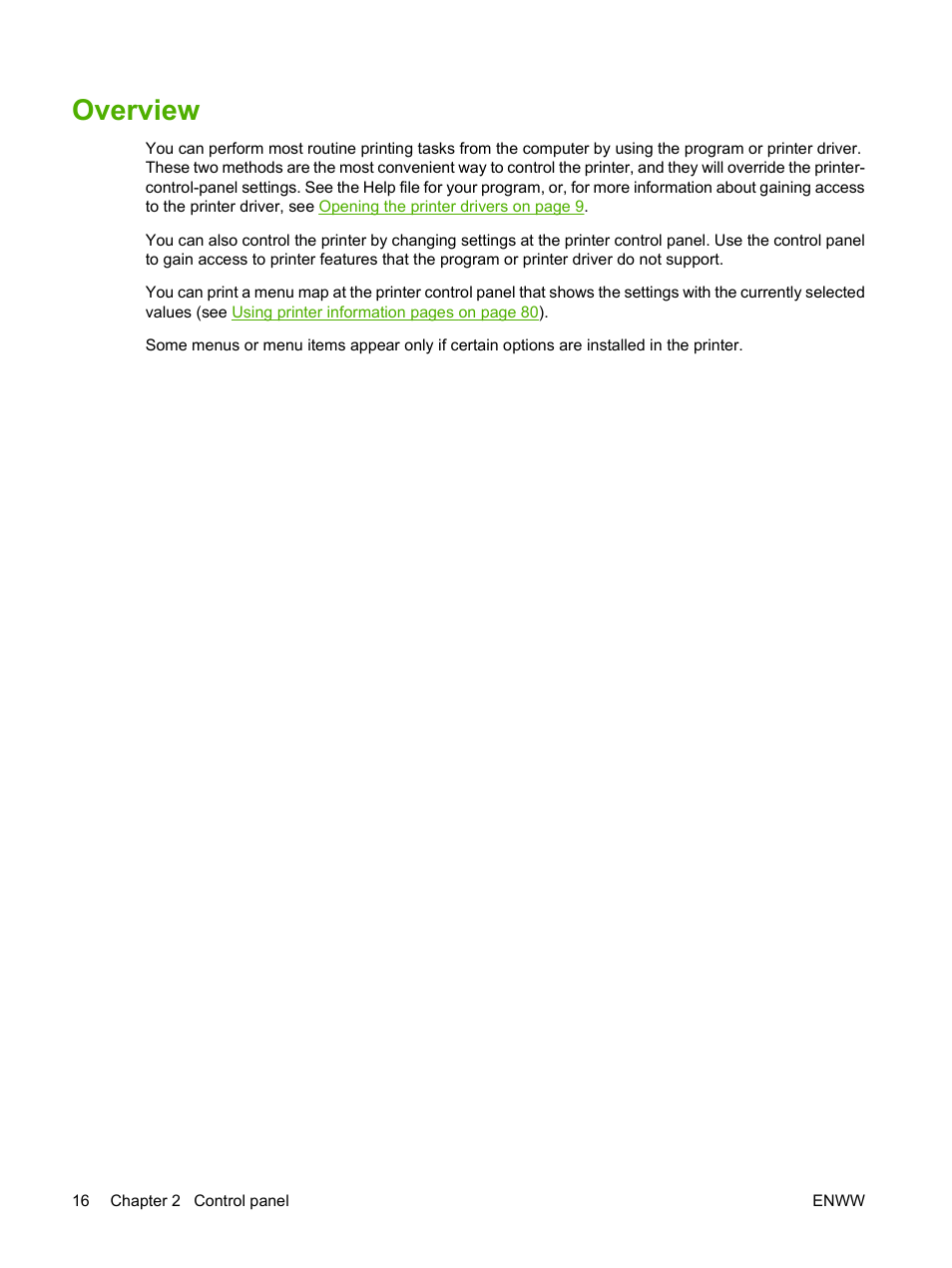 Overview | HP LaserJet 5200 Printer series User Manual | Page 28 / 212