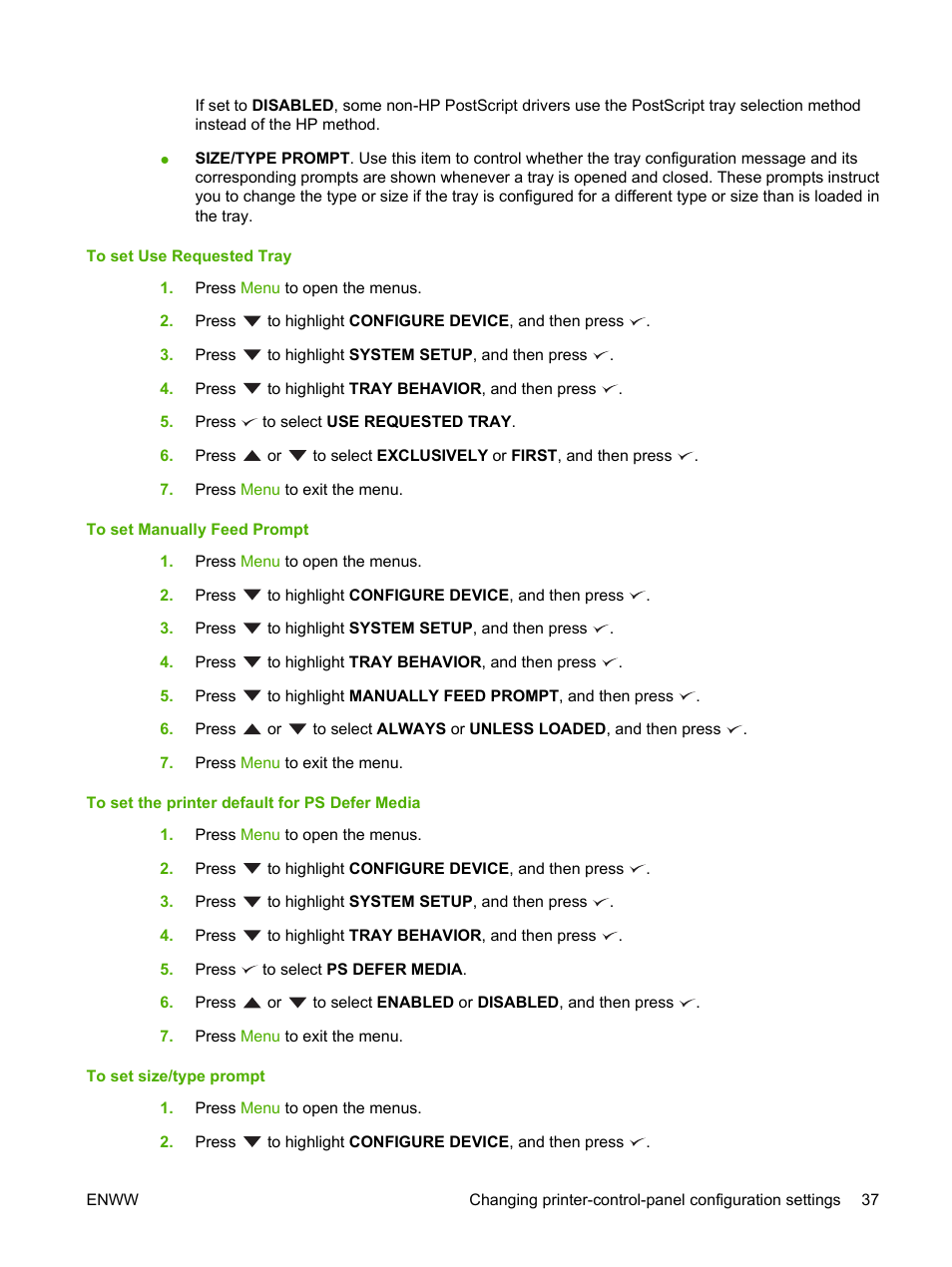 HP LaserJet 5200 Printer series User Manual | Page 49 / 212