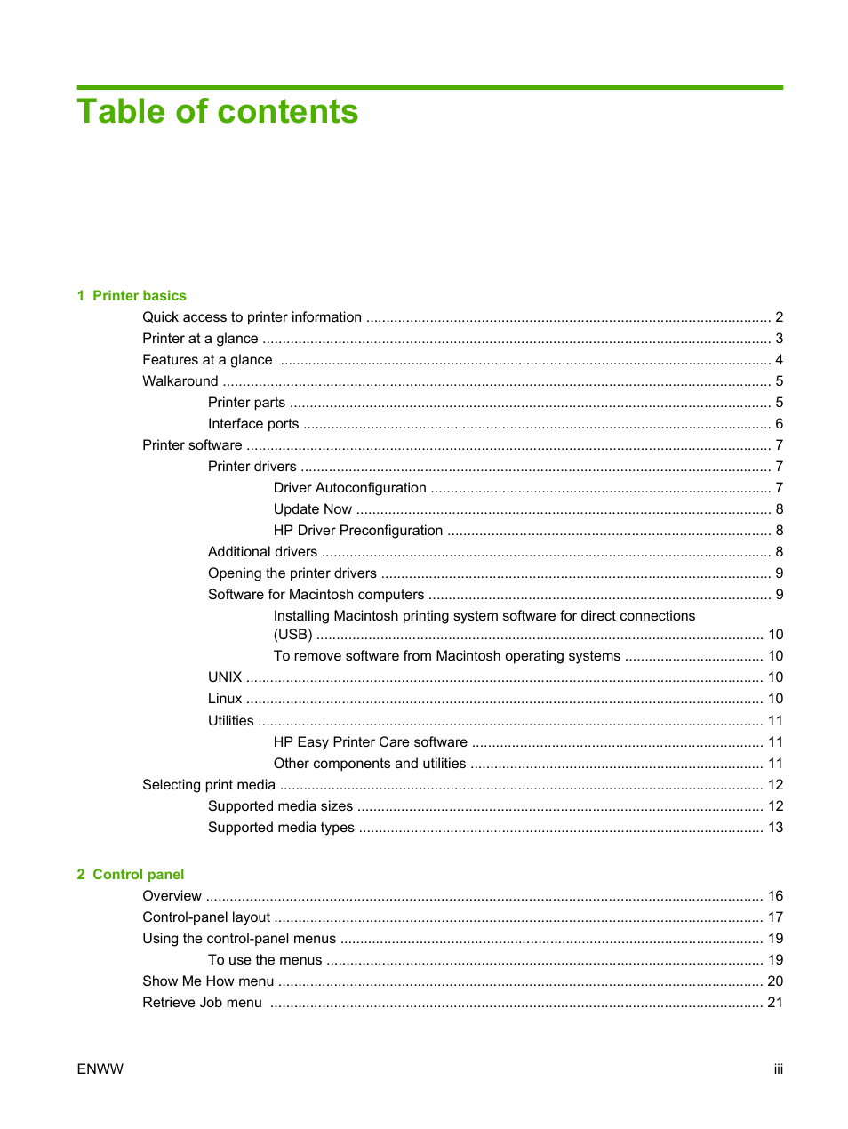HP LaserJet 5200 Printer series User Manual | Page 5 / 212