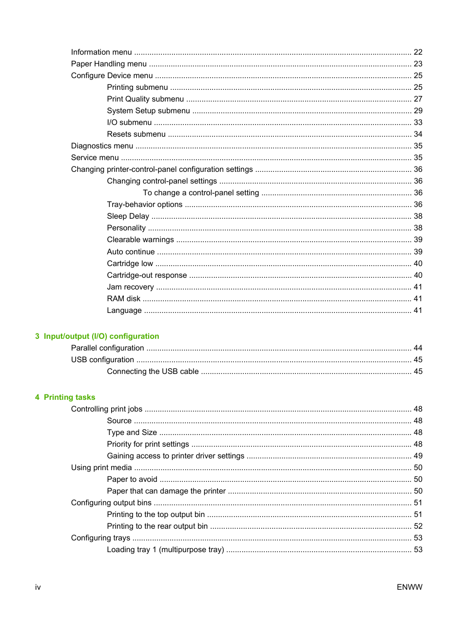 HP LaserJet 5200 Printer series User Manual | Page 6 / 212