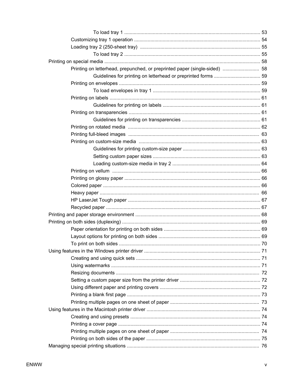 HP LaserJet 5200 Printer series User Manual | Page 7 / 212