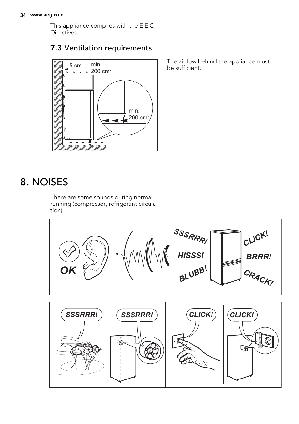 Noises | AEG SCS71800F0 User Manual | Page 34 / 76