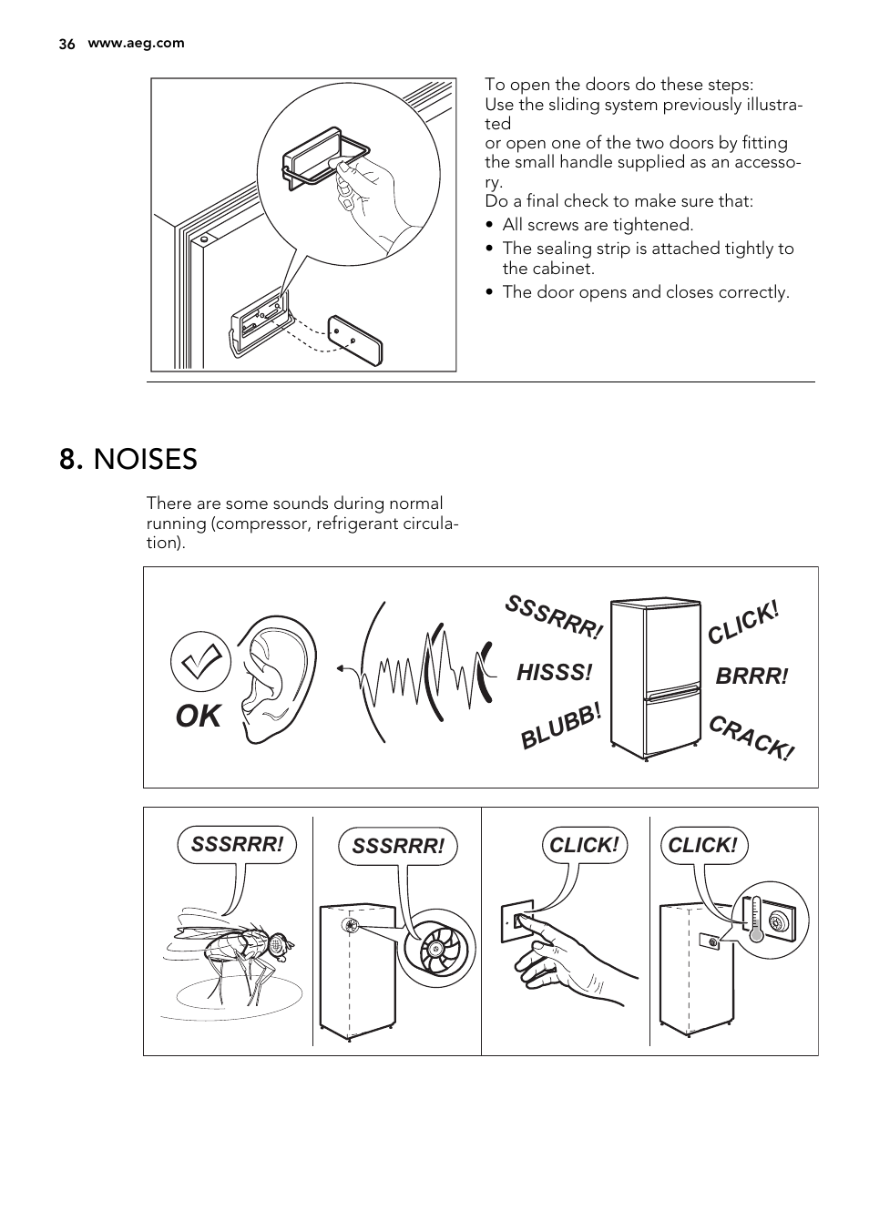 Noises | AEG SDS51400S0 User Manual | Page 36 / 80
