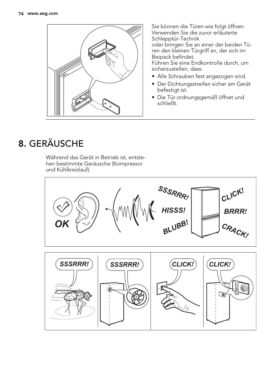Geräusche | AEG SDS51400S0 User Manual | Page 74 / 80