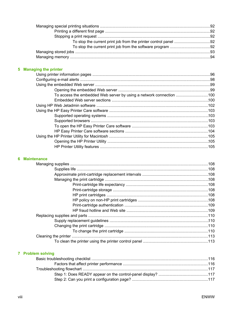 HP LaserJet 5200 Printer series User Manual | Page 10 / 248