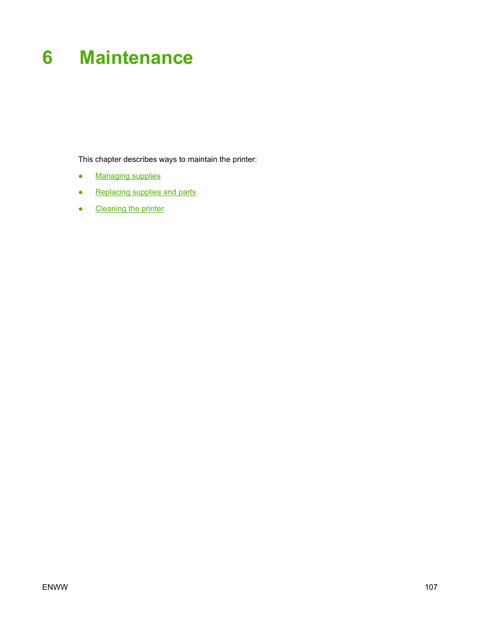 Maintenance, 6 maintenance, 6maintenance | HP LaserJet 5200 Printer series User Manual | Page 121 / 248