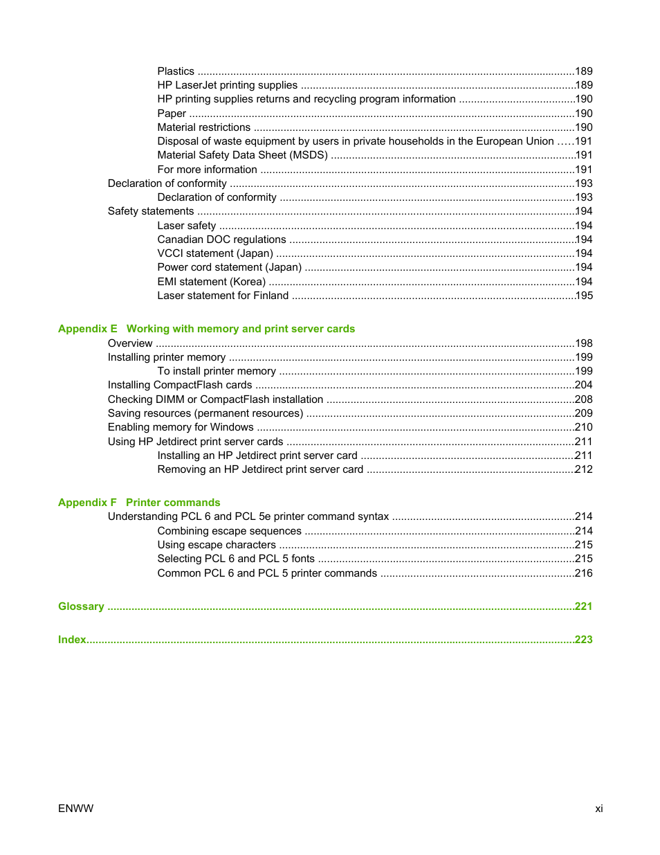 HP LaserJet 5200 Printer series User Manual | Page 13 / 248
