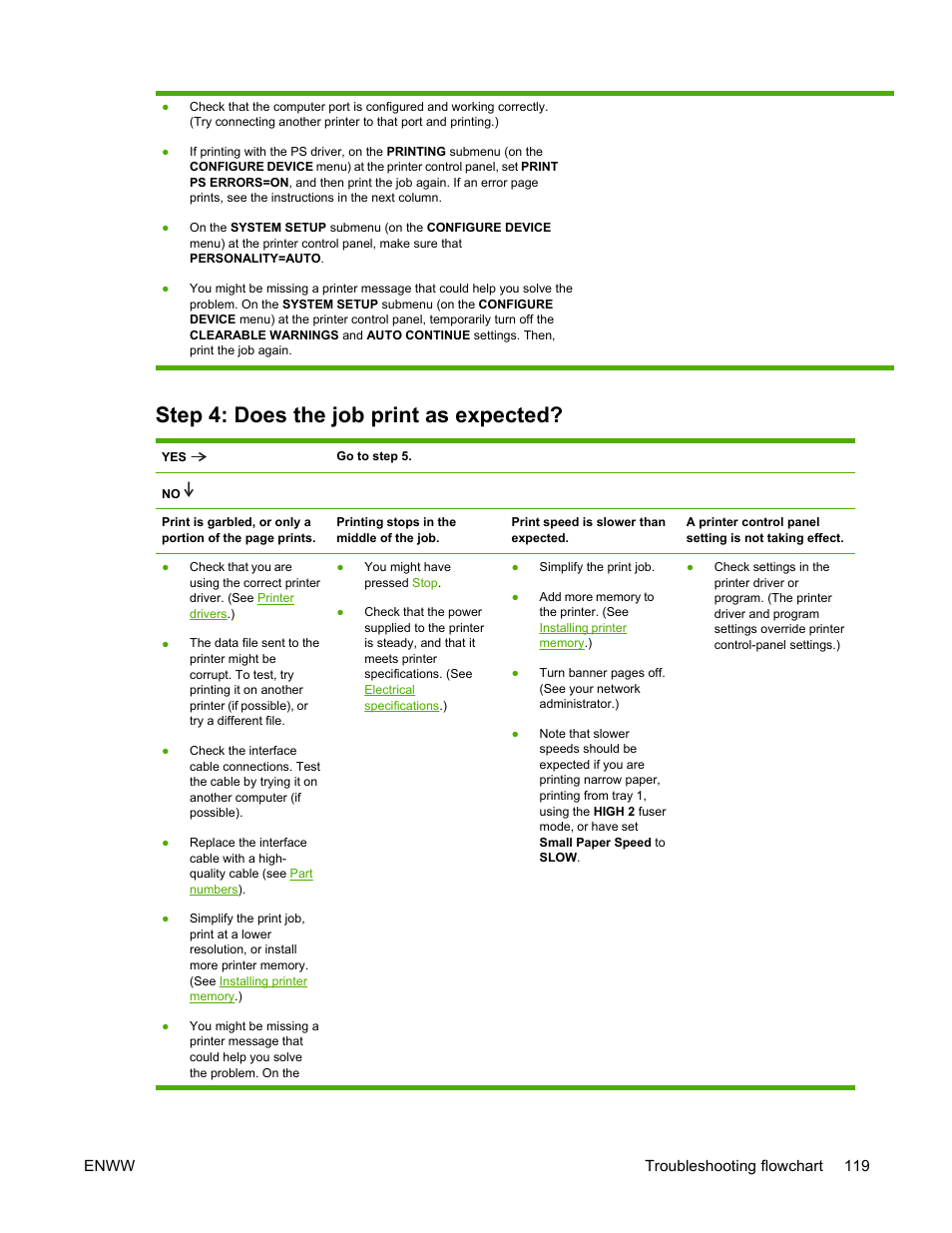 Step 4: does the job print as expected | HP LaserJet 5200 Printer series User Manual | Page 133 / 248