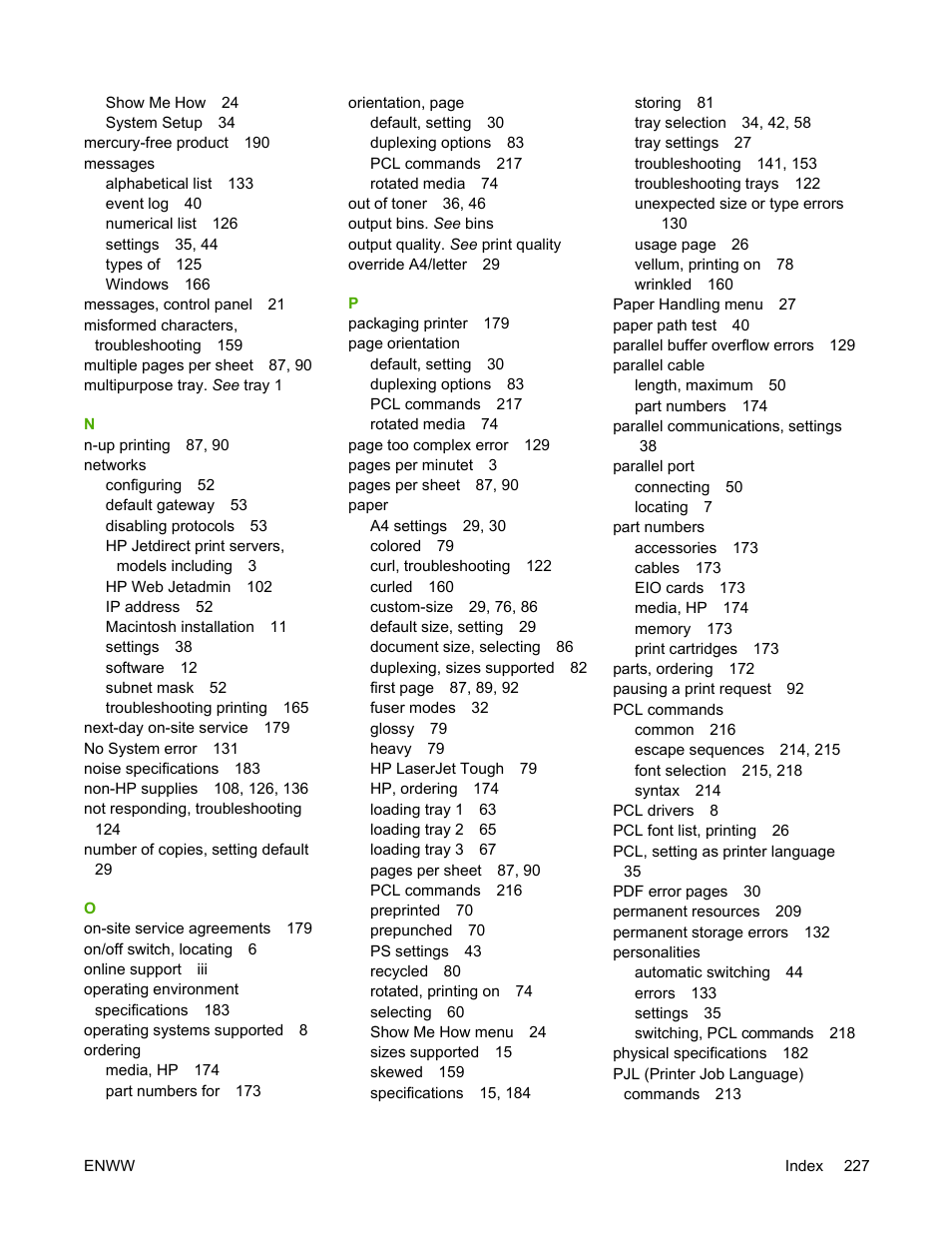 HP LaserJet 5200 Printer series User Manual | Page 241 / 248