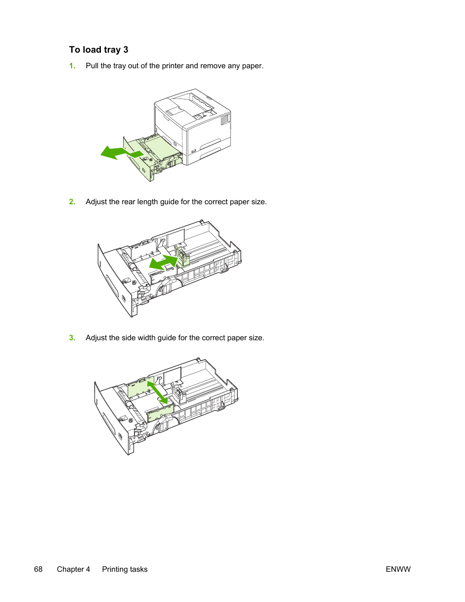 To load tray 3 | HP LaserJet 5200 Printer series User Manual | Page 82 / 248