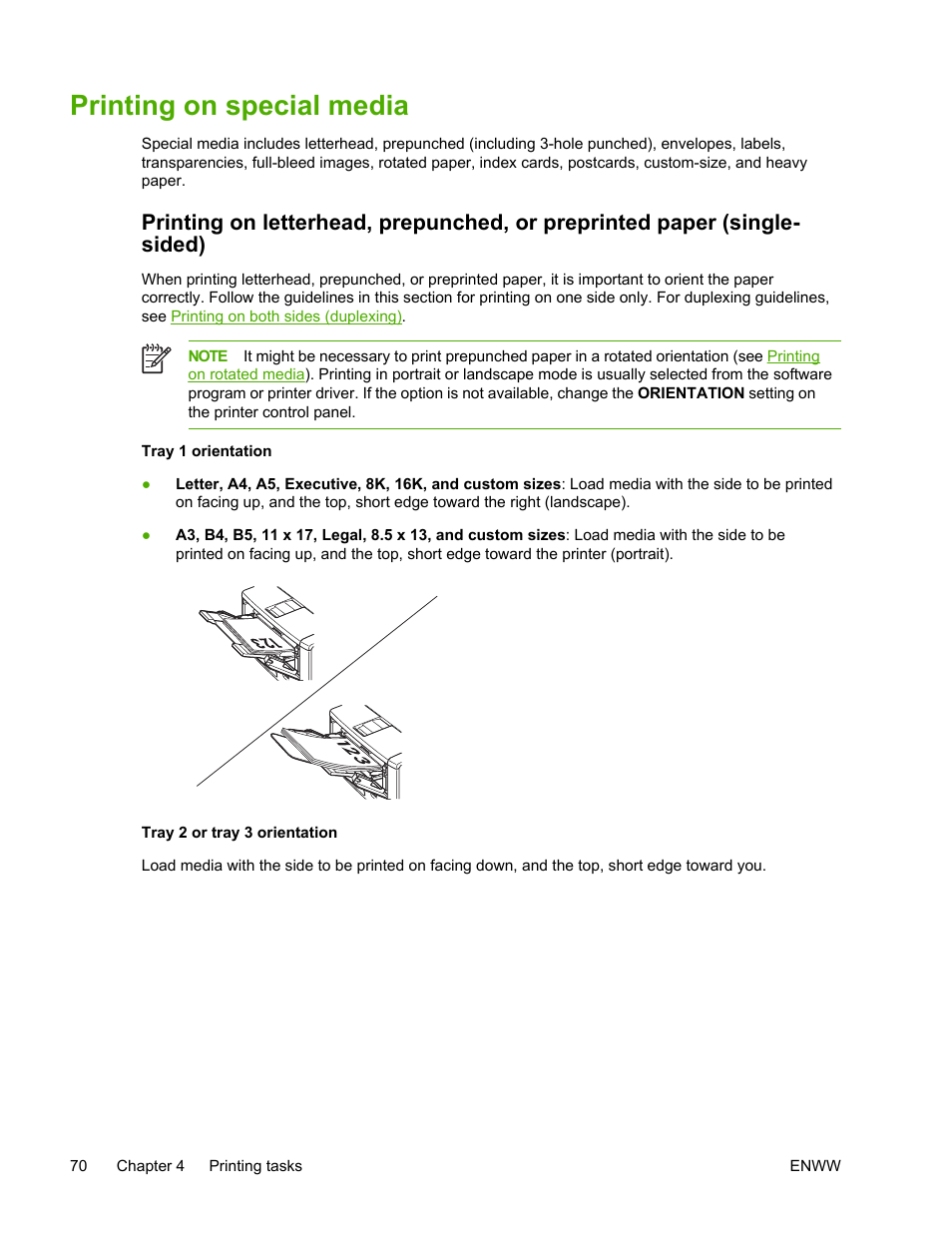 Printing on special media, Preprinted material | HP LaserJet 5200 Printer series User Manual | Page 84 / 248