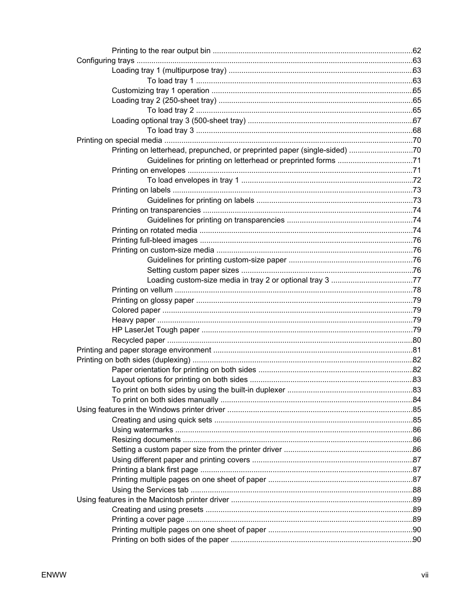 HP LaserJet 5200 Printer series User Manual | Page 9 / 248