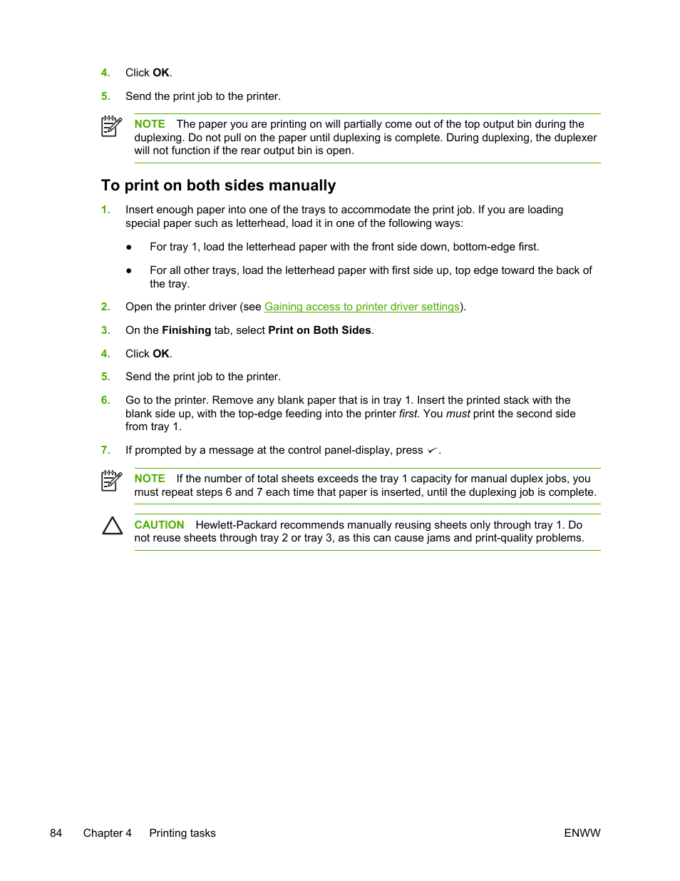 To print on both sides manually | HP LaserJet 5200 Printer series User Manual | Page 98 / 248
