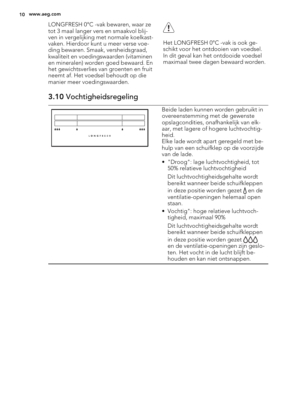 10 vochtigheidsregeling | AEG SKZ81240F0 User Manual | Page 10 / 84