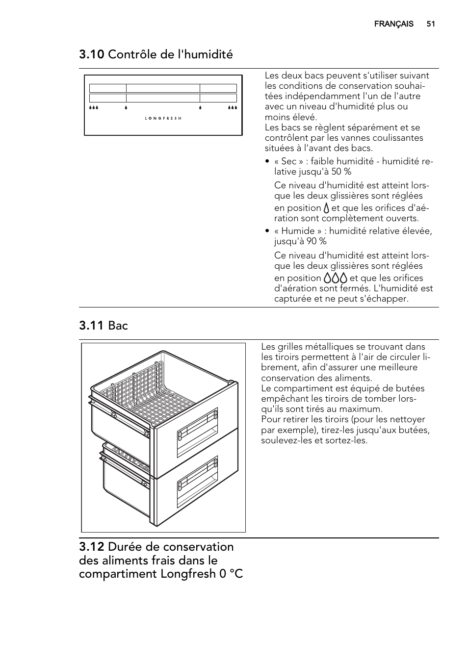 10 contrôle de l'humidité, 11 bac | AEG SKZ81240F0 User Manual | Page 51 / 84