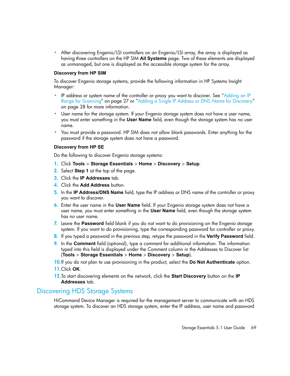 Discovery from hp sim discovery from hp se, Discovering hds storage systems, Discovering hds | Storage systems, Discovering hds storage, Systems | HP Storage Essentials NAS Manager Software User Manual | Page 101 / 770