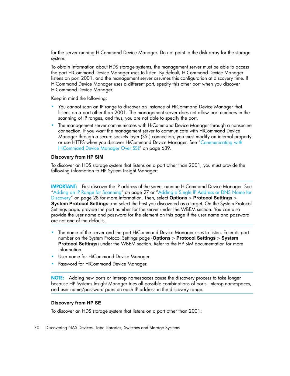 Discovery from hp sim discovery from hp se | HP Storage Essentials NAS Manager Software User Manual | Page 102 / 770