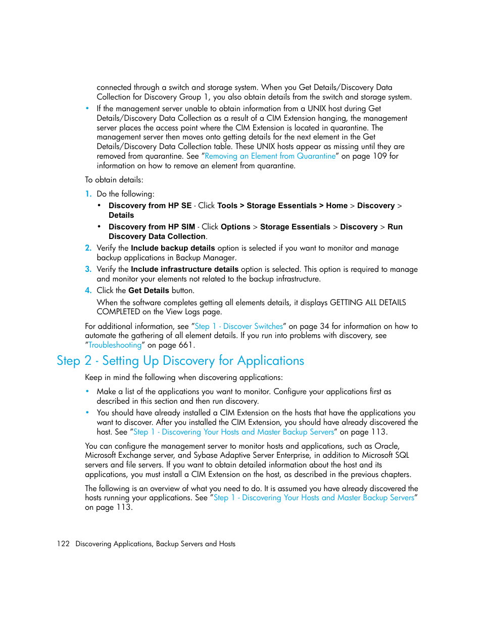 Step 2 - setting up discovery for applications | HP Storage Essentials NAS Manager Software User Manual | Page 154 / 770