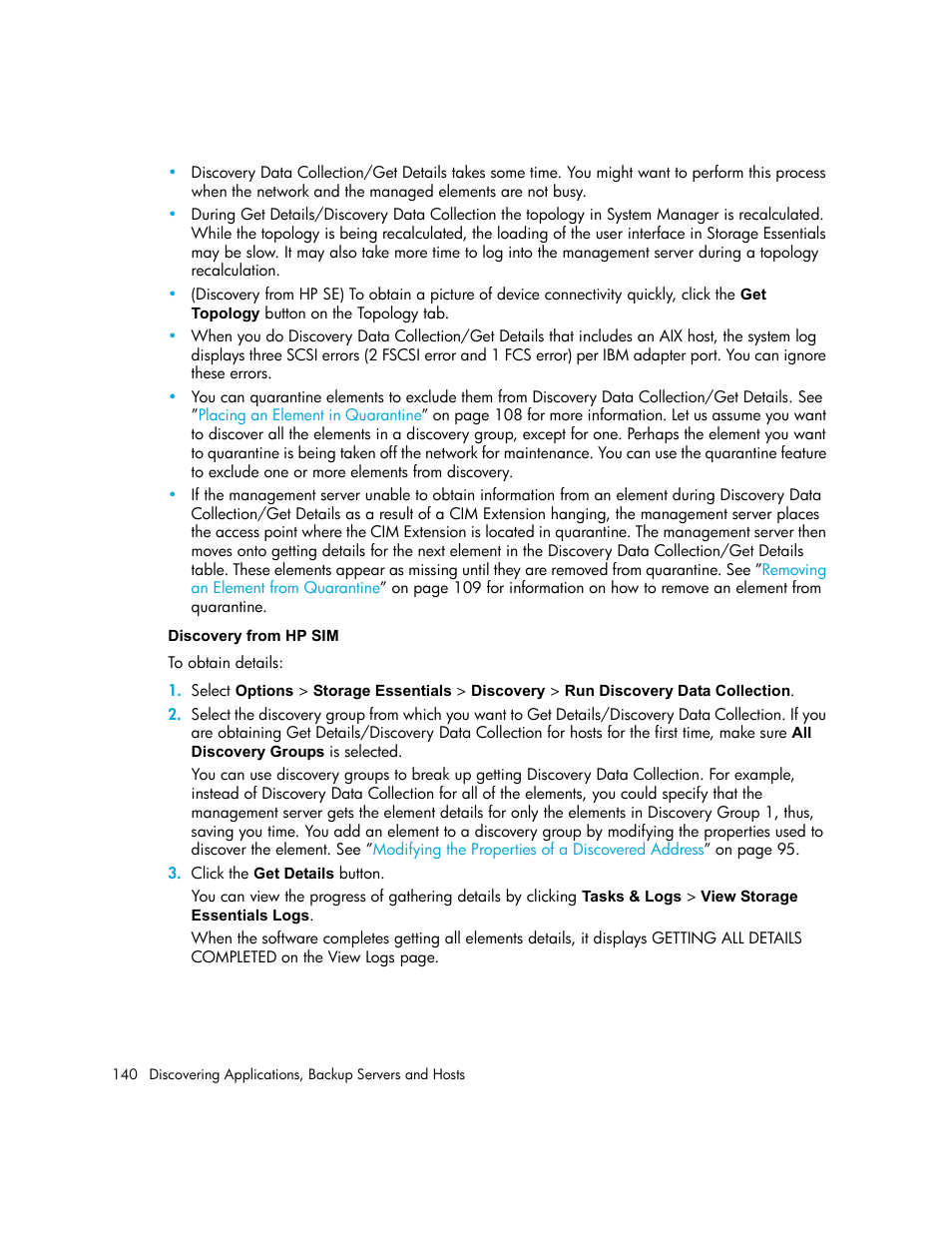 Discovery from hp sim | HP Storage Essentials NAS Manager Software User Manual | Page 172 / 770