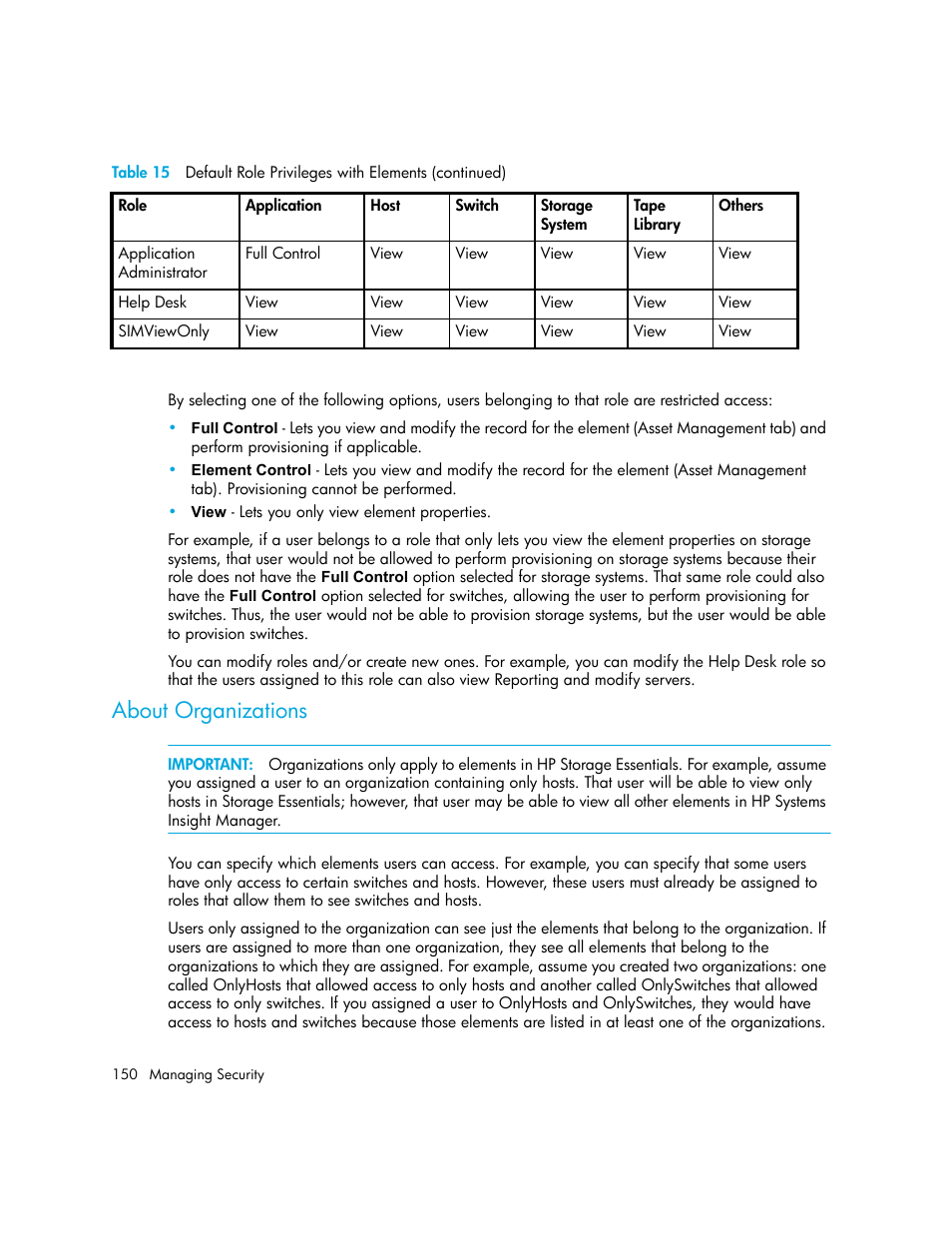 About organizations | HP Storage Essentials NAS Manager Software User Manual | Page 182 / 770