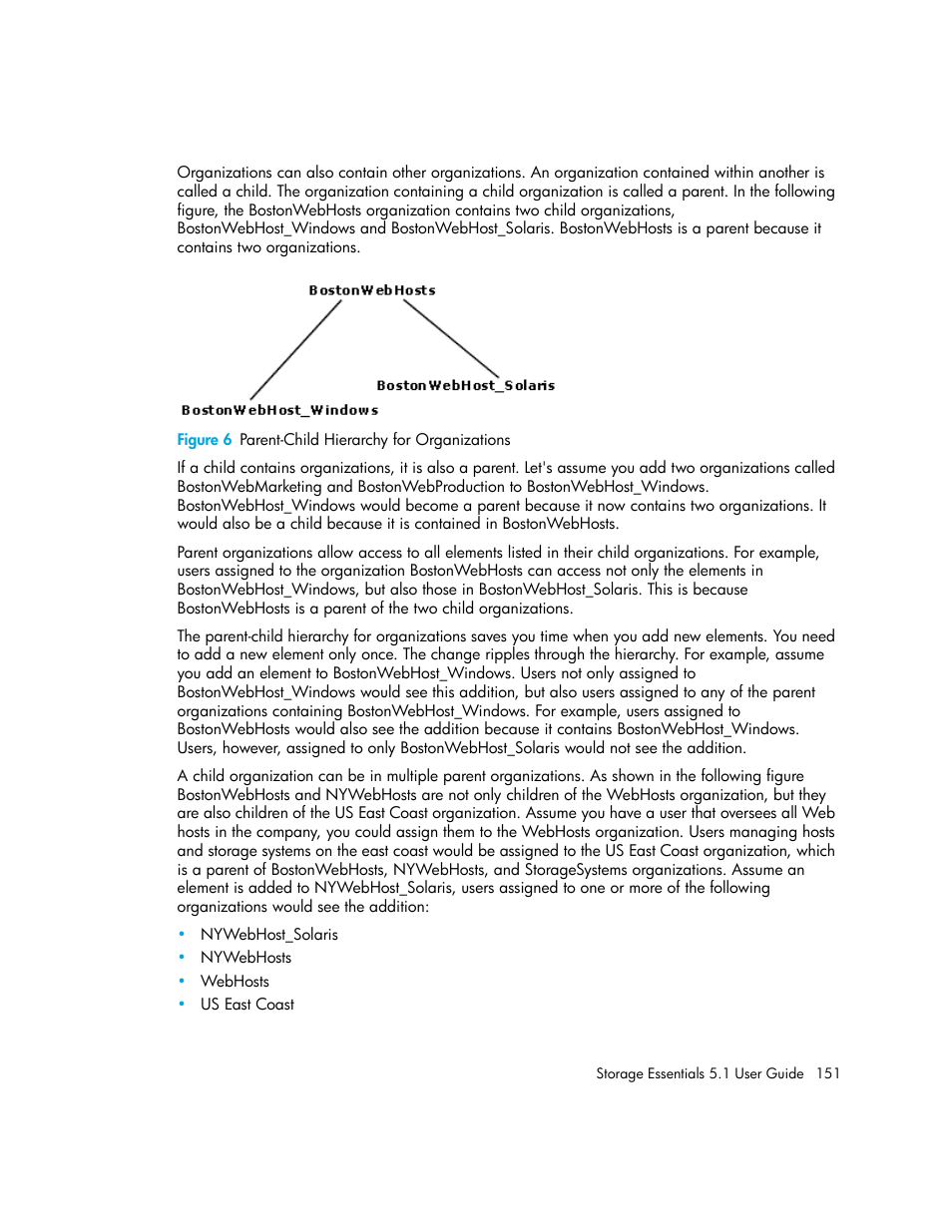 6 parent-child hierarchy for organizations | HP Storage Essentials NAS Manager Software User Manual | Page 183 / 770