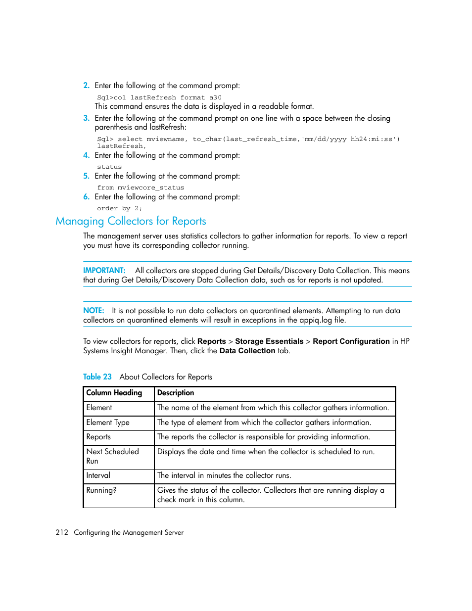 Managing collectors for reports, 23 about collectors for reports | HP Storage Essentials NAS Manager Software User Manual | Page 244 / 770