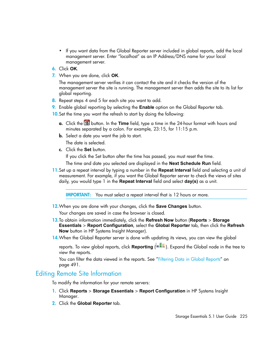 Editing remote site information | HP Storage Essentials NAS Manager Software User Manual | Page 257 / 770