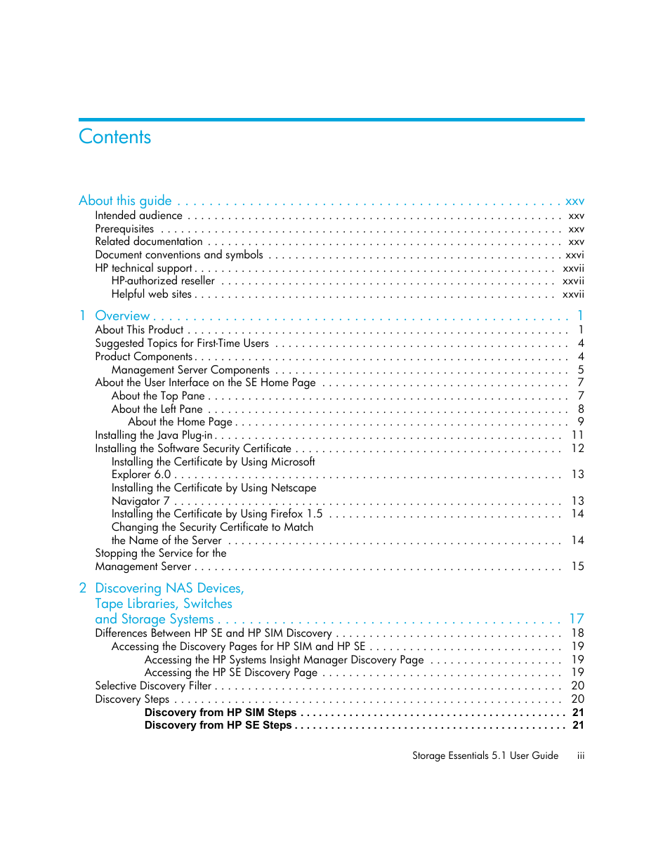 HP Storage Essentials NAS Manager Software User Manual | Page 3 / 770