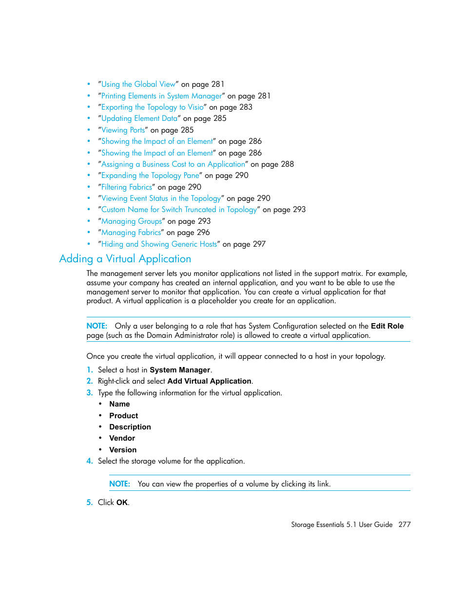 Adding a virtual application | HP Storage Essentials NAS Manager Software User Manual | Page 309 / 770