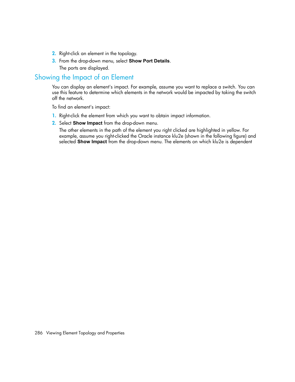 Showing the impact of an element, Showing the impact of an, Element | HP Storage Essentials NAS Manager Software User Manual | Page 318 / 770