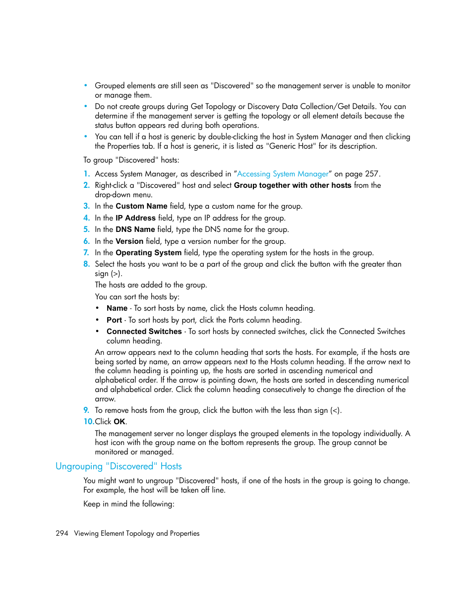Ungrouping "discovered" hosts | HP Storage Essentials NAS Manager Software User Manual | Page 326 / 770