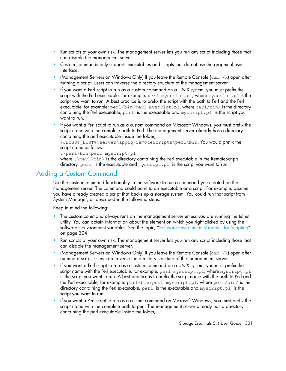 Adding a custom command | HP Storage Essentials NAS Manager Software User Manual | Page 333 / 770