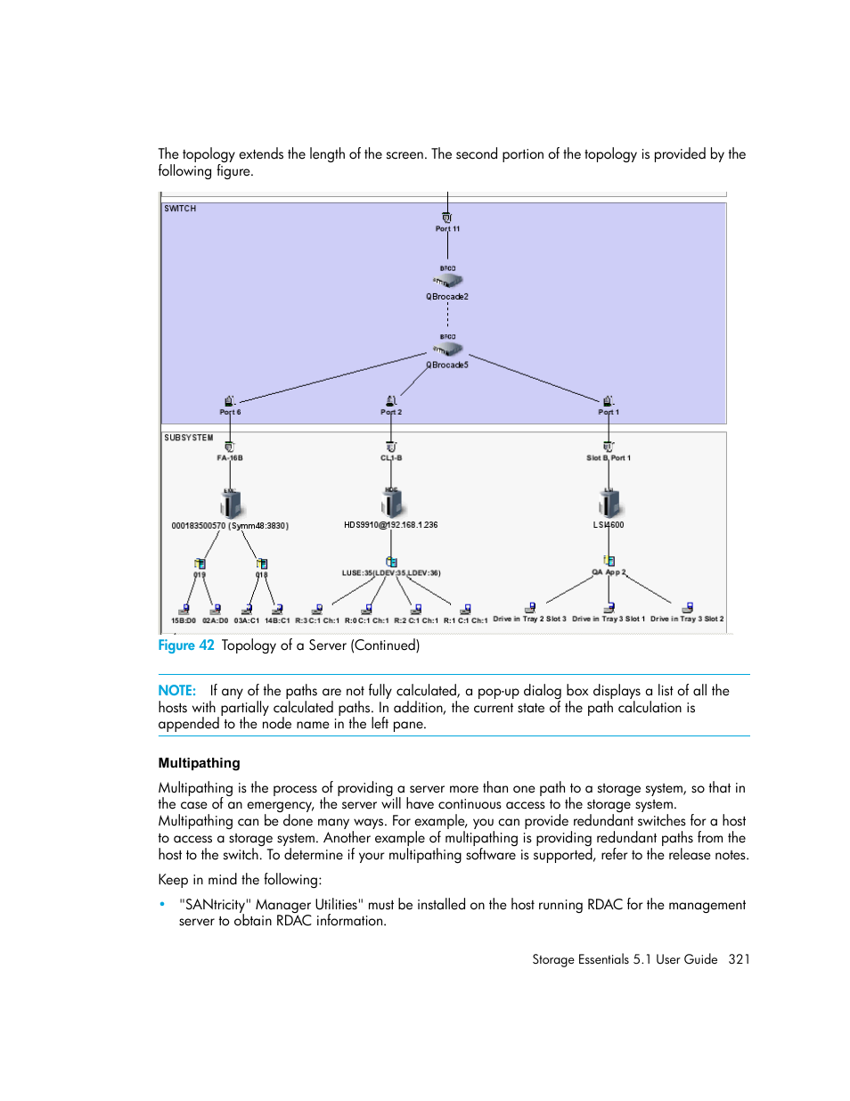 42 topology of a server (continued) | HP Storage Essentials NAS Manager Software User Manual | Page 353 / 770