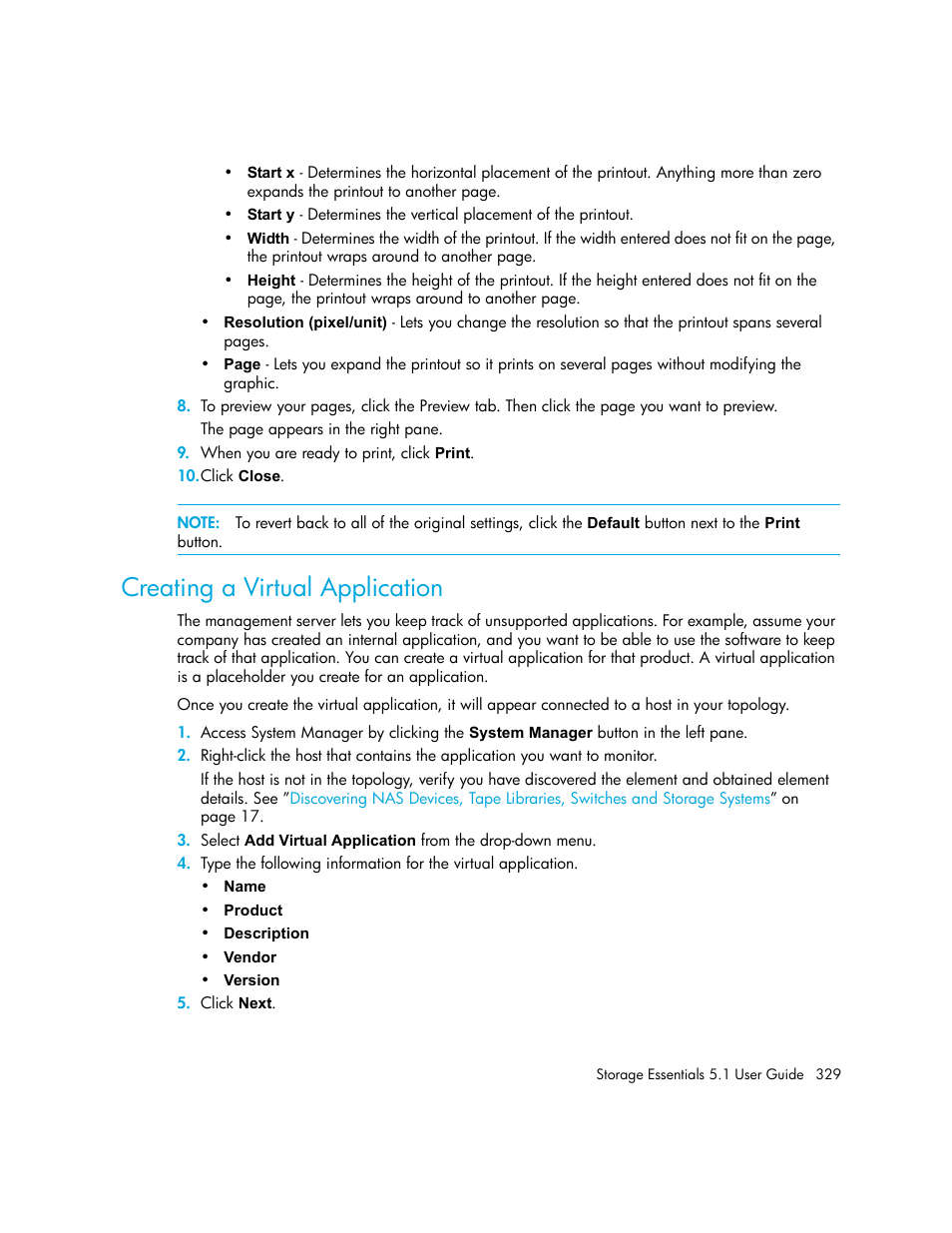 Creating a virtual application | HP Storage Essentials NAS Manager Software User Manual | Page 361 / 770