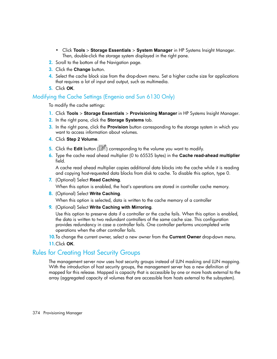 Rules for creating host security groups, Rules for creating host, Security groups | Rules for creating host security, Groups | HP Storage Essentials NAS Manager Software User Manual | Page 406 / 770