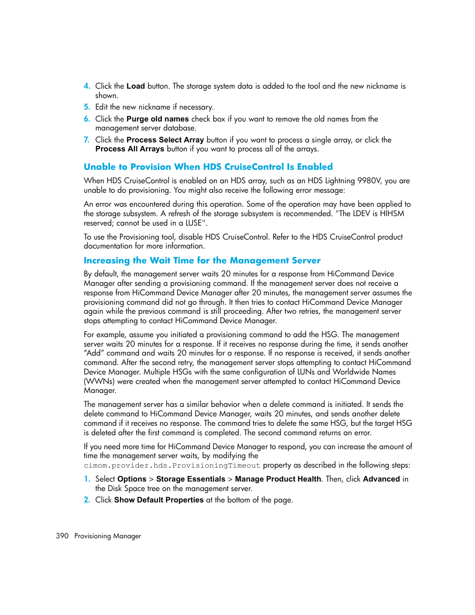 Increasing the wait time for the management server | HP Storage Essentials NAS Manager Software User Manual | Page 422 / 770