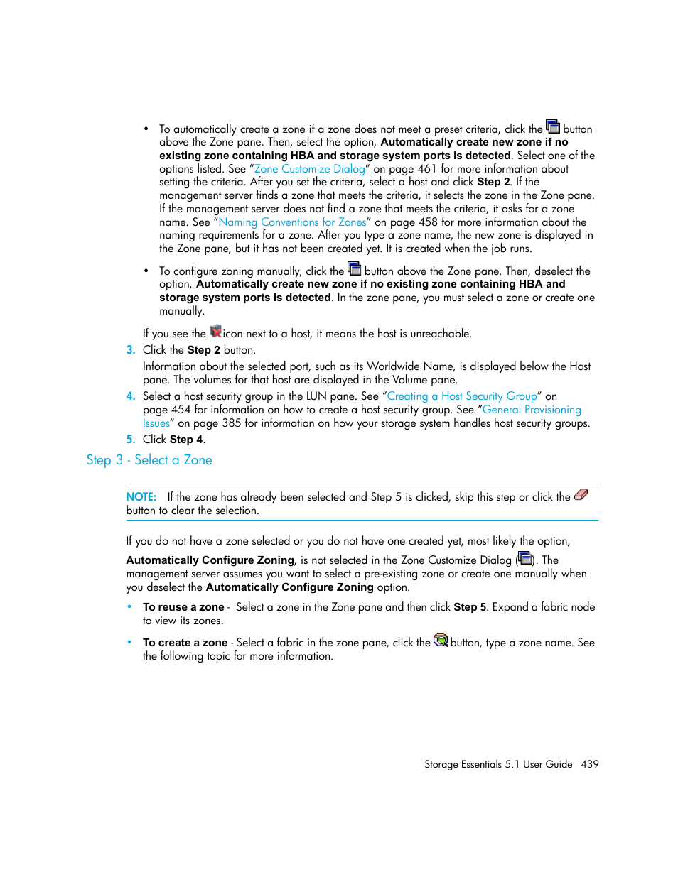 Step 3 - select a zone | HP Storage Essentials NAS Manager Software User Manual | Page 471 / 770