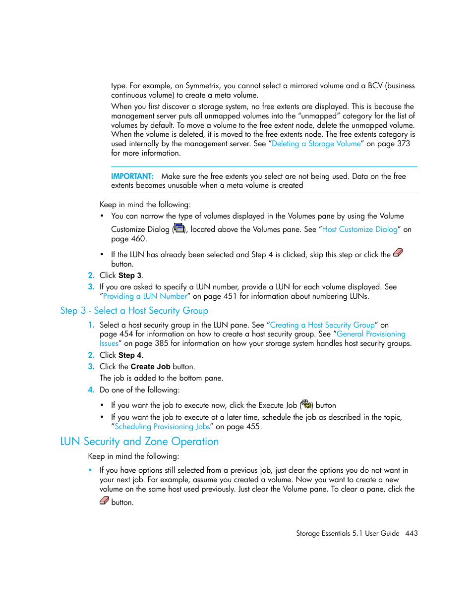 Step 3 - select a host security group, Lun security and zone operation, Lun security and zone | Operation | HP Storage Essentials NAS Manager Software User Manual | Page 475 / 770