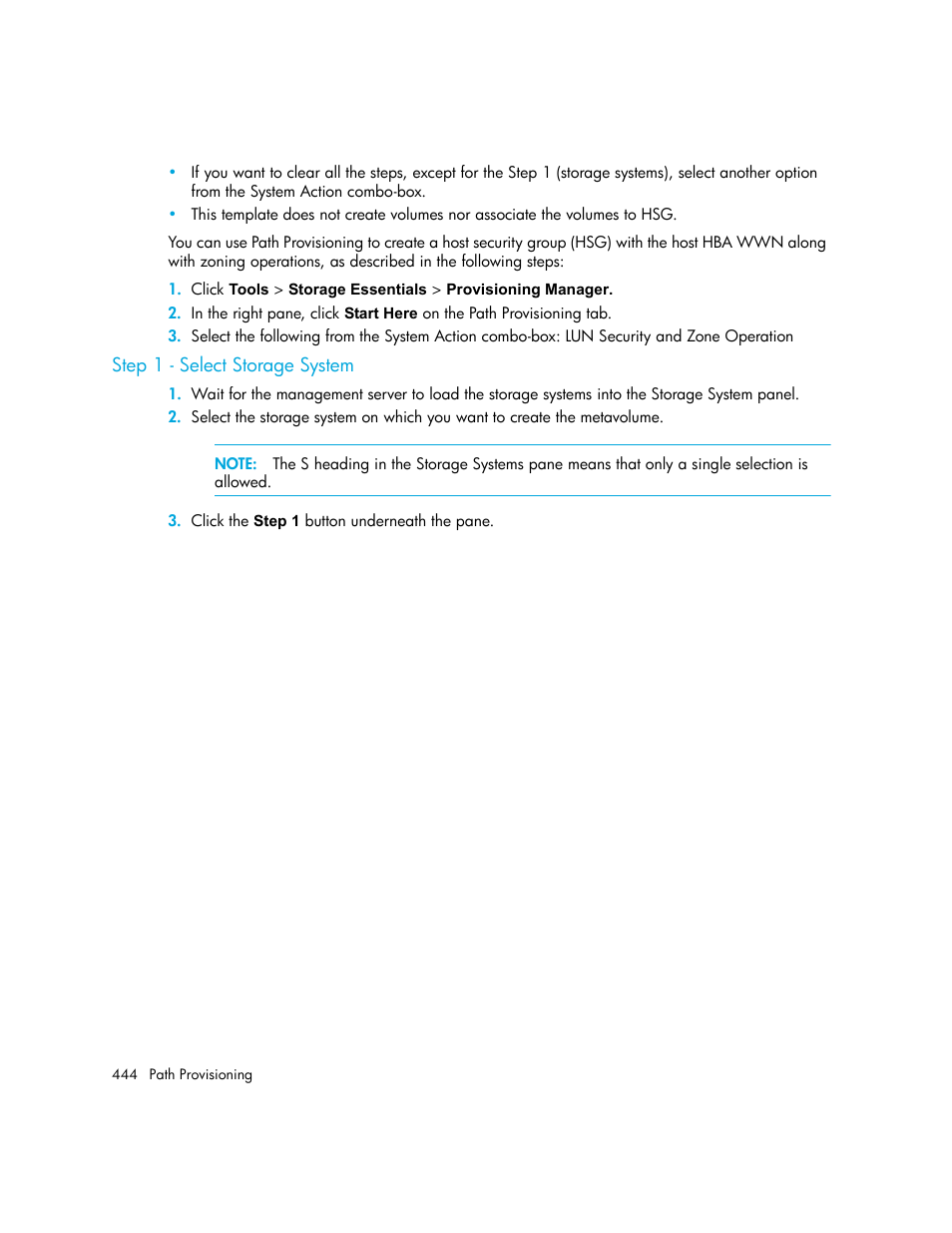 Step 1 - select storage system | HP Storage Essentials NAS Manager Software User Manual | Page 476 / 770