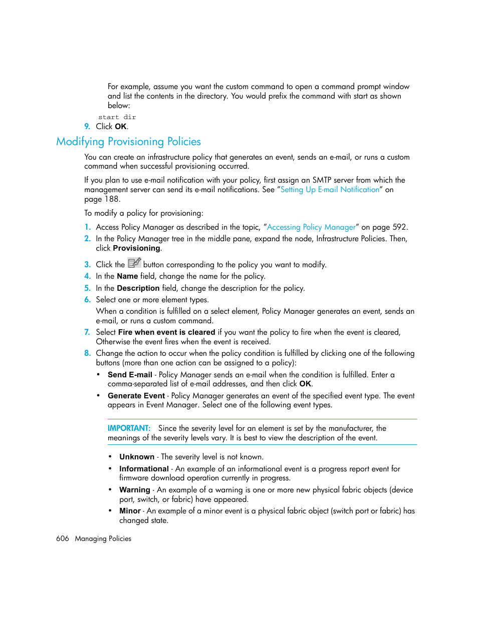 Modifying provisioning policies | HP Storage Essentials NAS Manager Software User Manual | Page 638 / 770