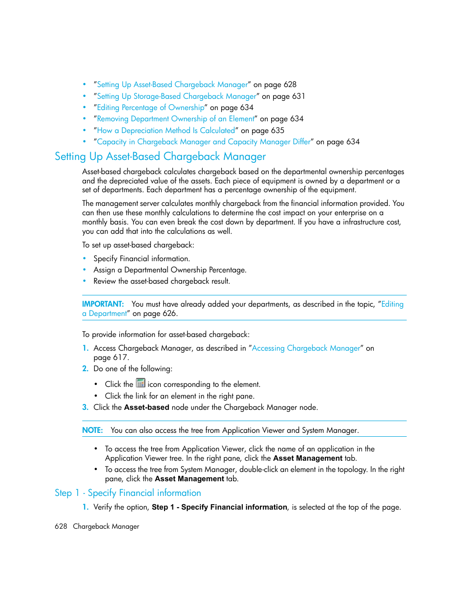 Setting up asset-based chargeback manager, Step 1 - specify financial information, Setting up | Asset-based chargeback manager, Setting up asset-based, Chargeback manager | HP Storage Essentials NAS Manager Software User Manual | Page 660 / 770