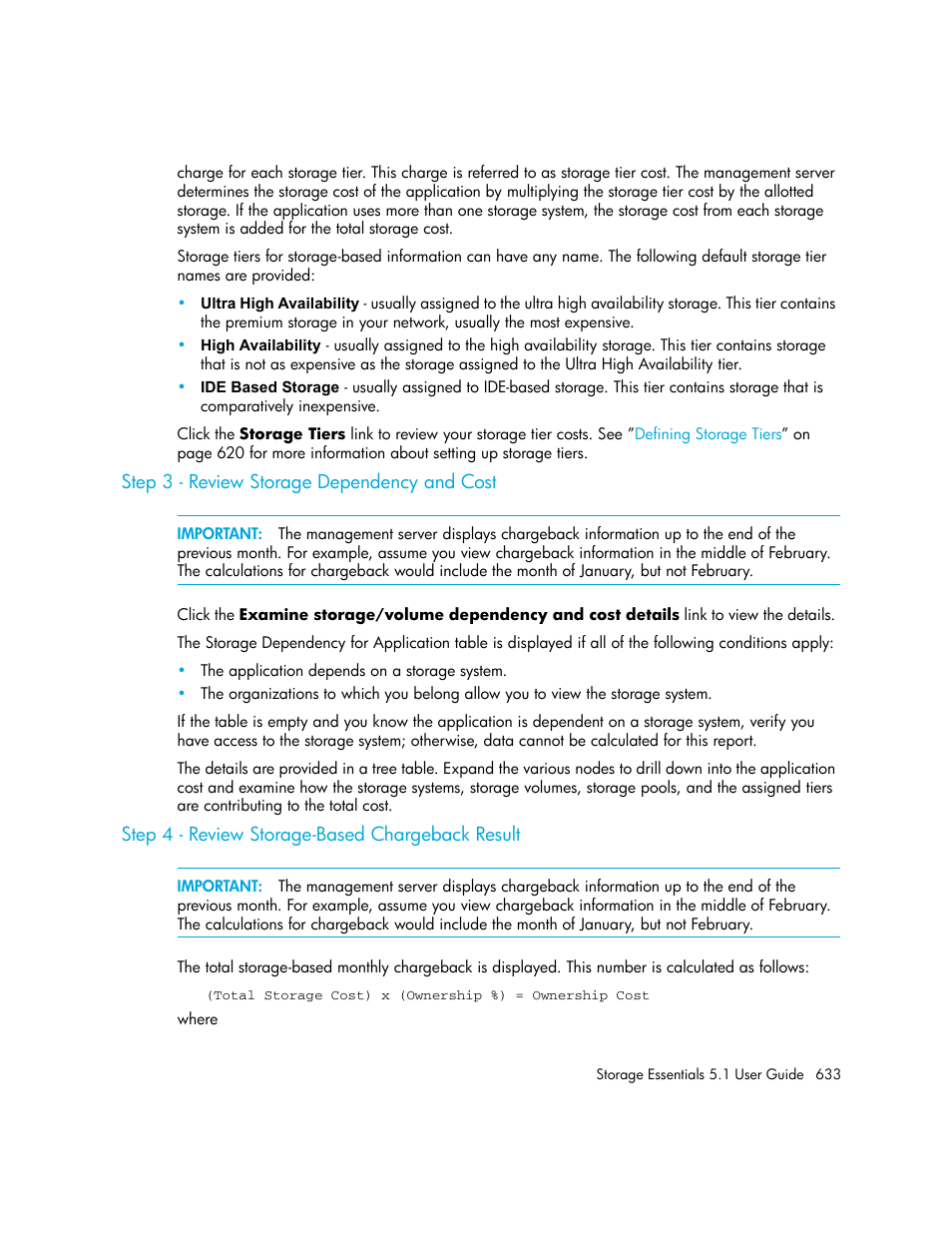 Step 3 - review storage dependency and cost, Step 4 - review storage-based chargeback result | HP Storage Essentials NAS Manager Software User Manual | Page 665 / 770