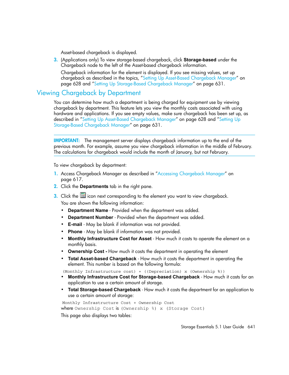 Viewing chargeback by department, Viewing chargeback by, Department | HP Storage Essentials NAS Manager Software User Manual | Page 673 / 770