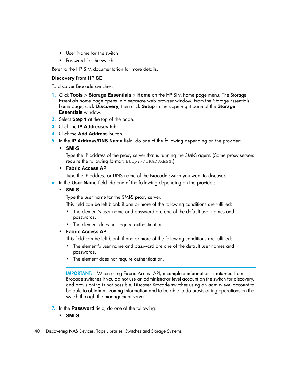 Discovery from hp se | HP Storage Essentials NAS Manager Software User Manual | Page 72 / 770