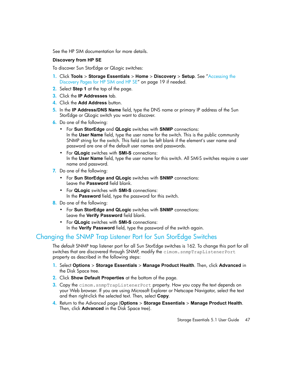 Discovery from hp se | HP Storage Essentials NAS Manager Software User Manual | Page 79 / 770