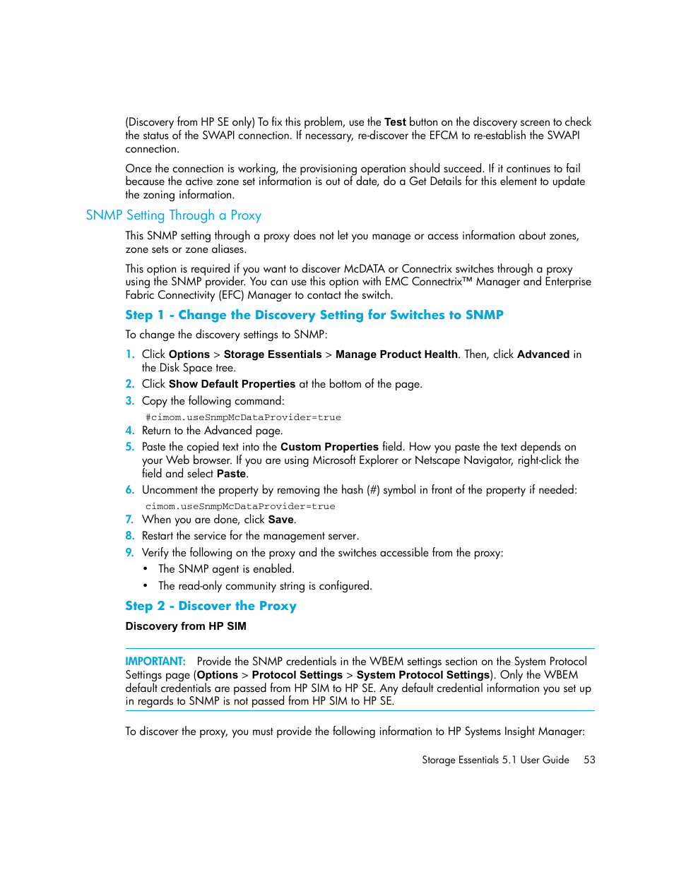 Snmp setting through a proxy, Step 2 - discover the proxy discovery from hp sim, Snmp setting | Through a proxy | HP Storage Essentials NAS Manager Software User Manual | Page 85 / 770