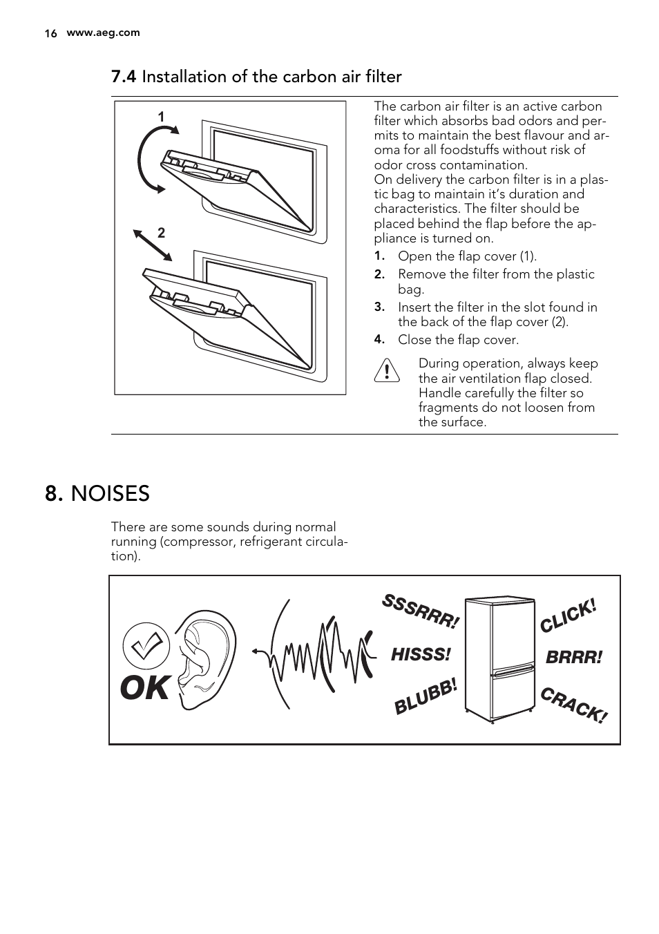 Noises | AEG SKZ81200F0 User Manual | Page 16 / 76