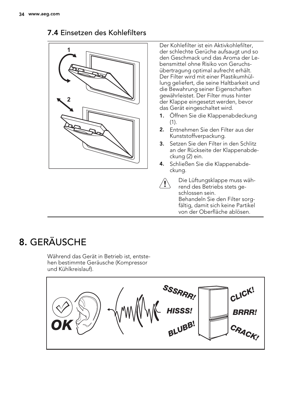 Geräusche | AEG SKZ81200F0 User Manual | Page 34 / 76