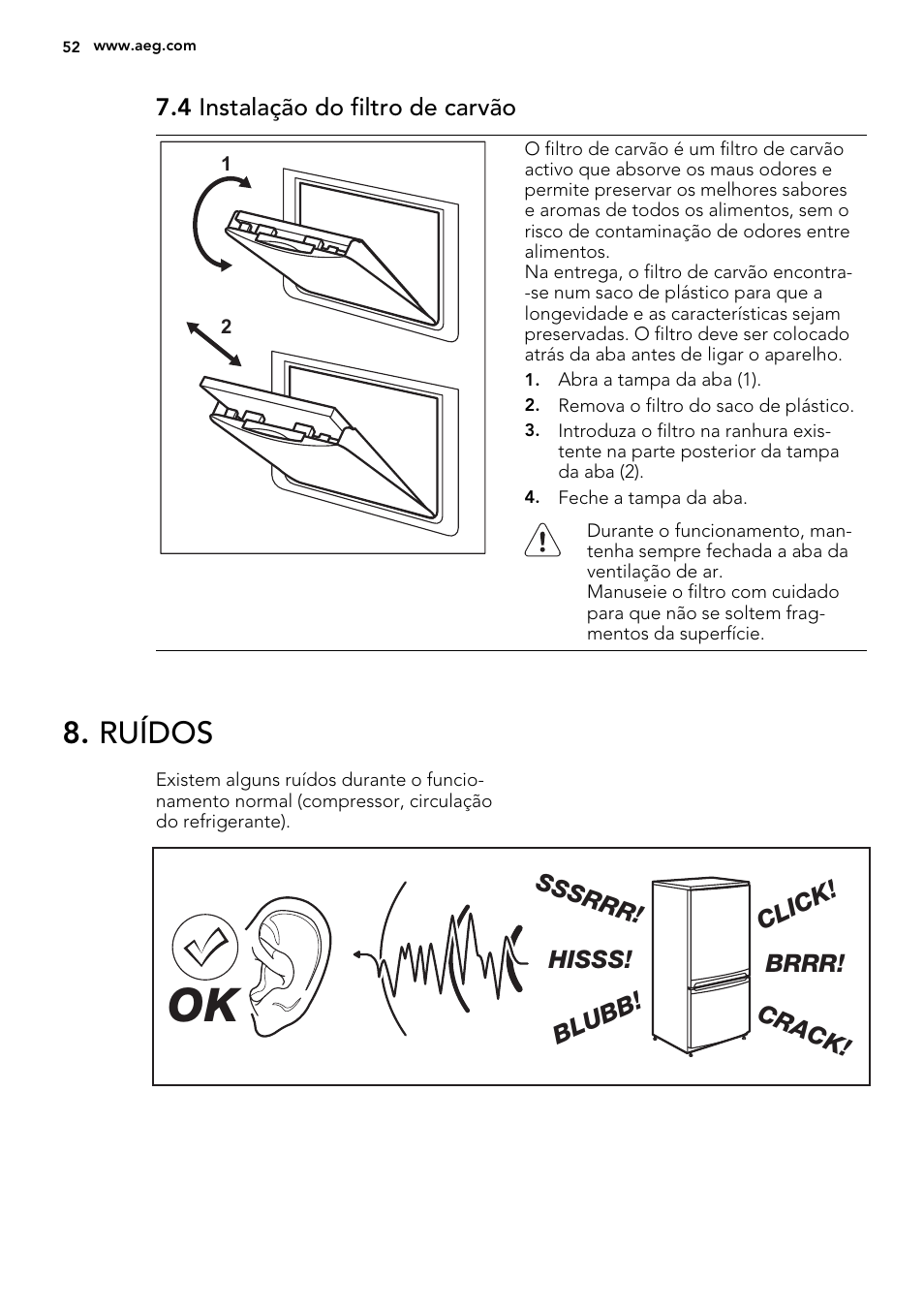 Ruídos | AEG SKZ81200F0 User Manual | Page 52 / 76
