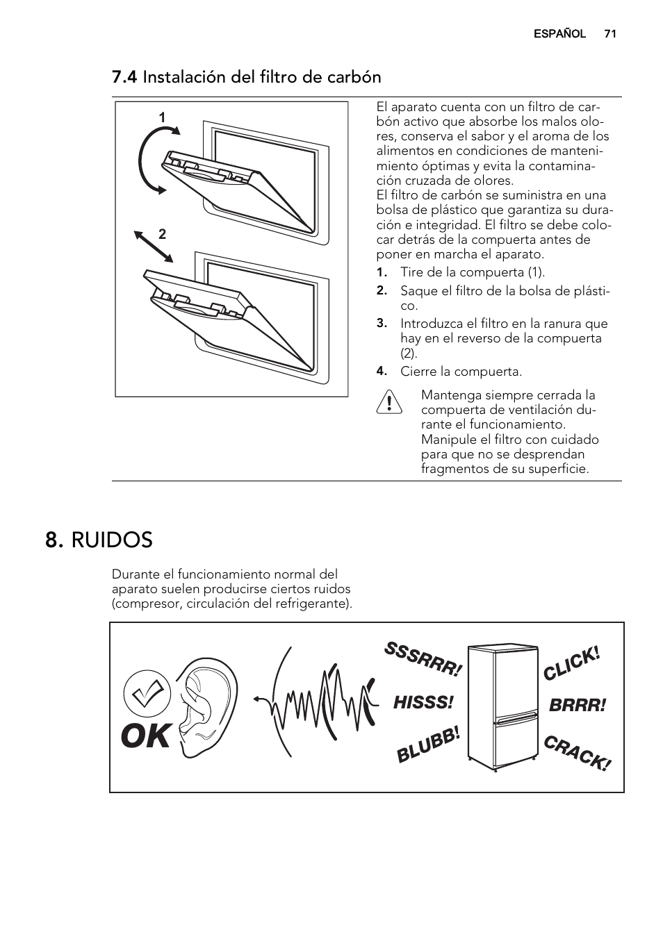 Ruidos | AEG SKZ81200F0 User Manual | Page 71 / 76